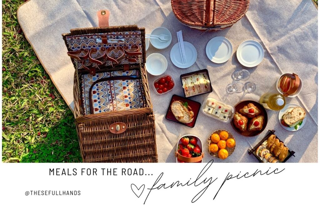 family picnics of simple items for meal planning on the go