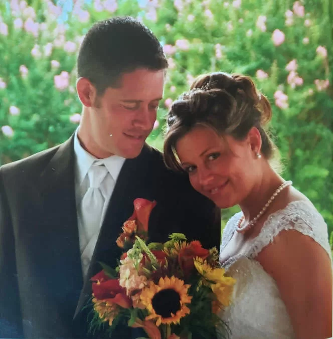 man and wife on wedding day