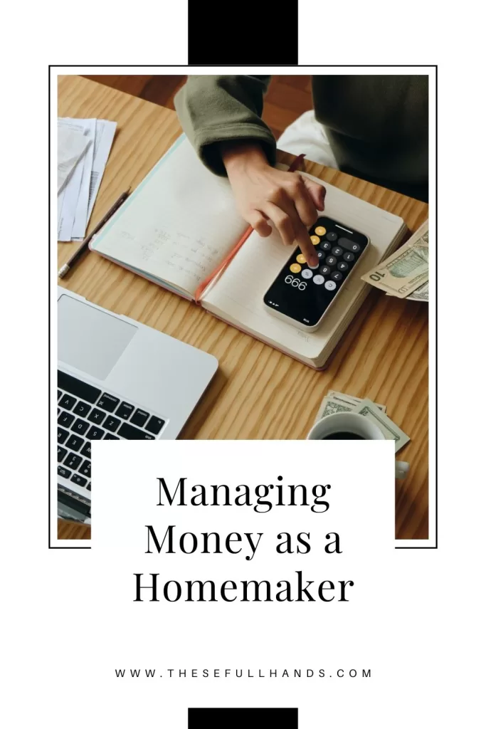 Pinterest Pin of woman Managing Money as a Homemaker